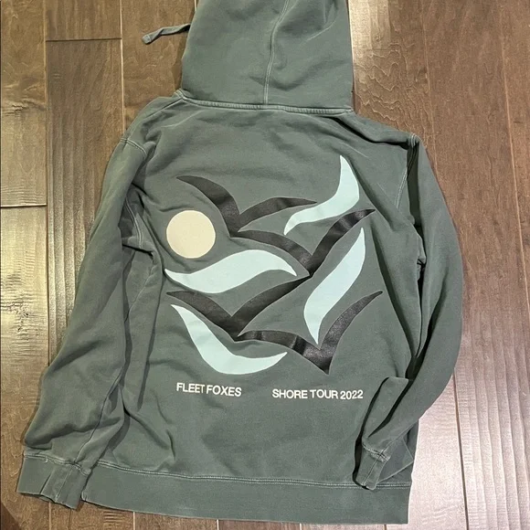 Green Fleet Foxes Shore Tour 2022 Hoodie - Picture 3 of 5